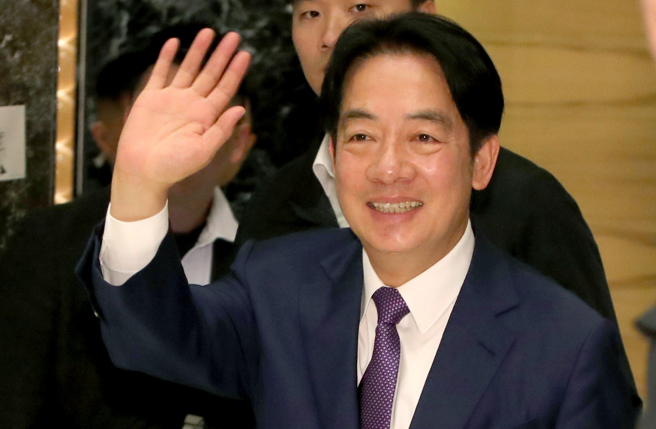 当选新任台湾总统的现任副总统赖清德14日出席「全美台湾同乡会2024海外台侨团圆餐会」。（郑任南摄）