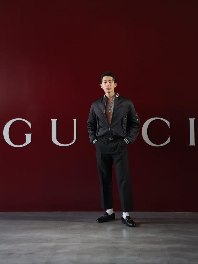 升任品牌大使头衔后，Jay Park首度出席GUCCI品牌大秀。（GUCCI提供）