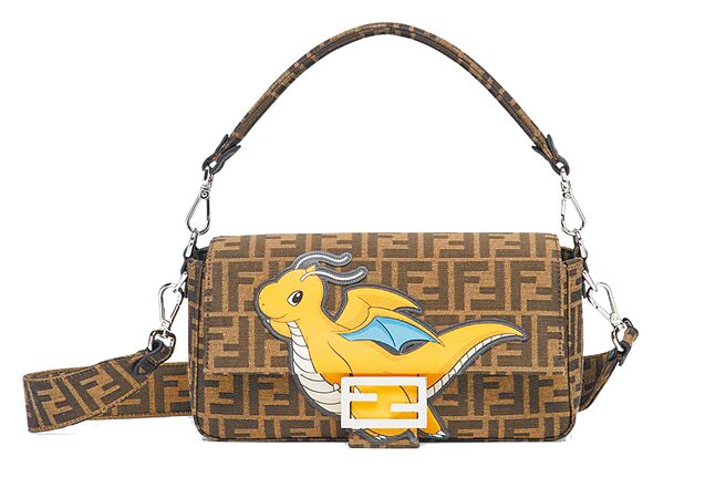 新光三越节庆限定FENDI X FRGMT X POKEMON联名系列Baguette包款，价格店洽。（新光三越提供）