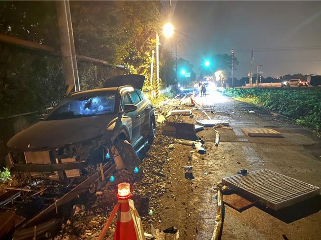 花莲凤林分局翁姓员警酒驾肇事，一度推给妻子，遭移送法办。（民眾提供）