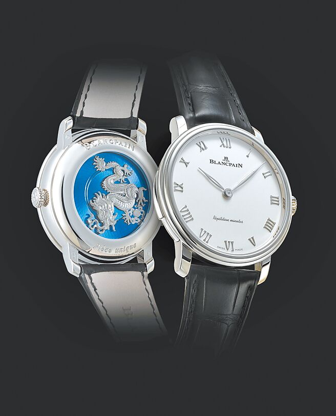 寶珀表推出全球限量僅有1只的Villeret三問報時龍年表，祥龍舞動，更添傳奇，1001萬4000元。（Blancpain提供）