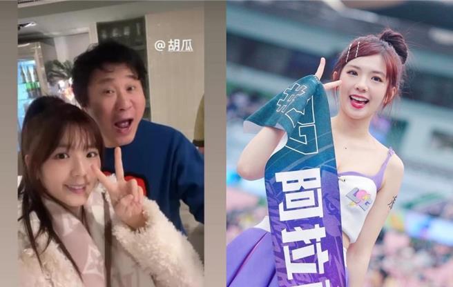 笑笑日前与胡瓜一同用餐，留下合影。（想想时间有限公司提供）