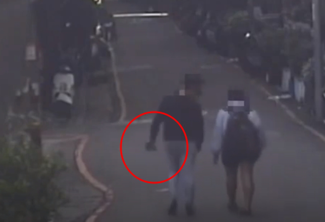 男子持枪散步板桥街头，「对空开枪」遭警逮一查竟是BB枪。（翻摄自影片）