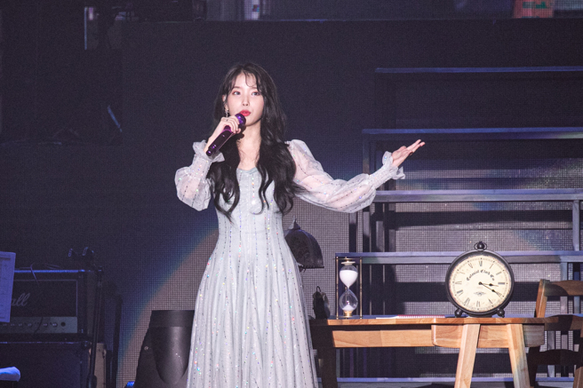 IU 2019年在林口體育館開唱。（李承陽攝）