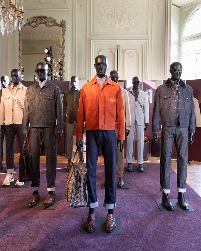 Berluti FW24全新作品，绕着工装与牛仔装束而生。（Berluti提供／黄唯淯台北传真）