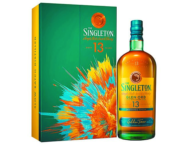 「蘇格登醇金13年單一麥芽威士忌」濃縮南法陽光的深金色酒液，展現如蜂蜜般香甜的白葡萄乾香氣，融合令人垂涎的蜜桃、香梨、檸檬、柑橘，酸甜的水果風味。建議售價：1,680元。圖／業者提供