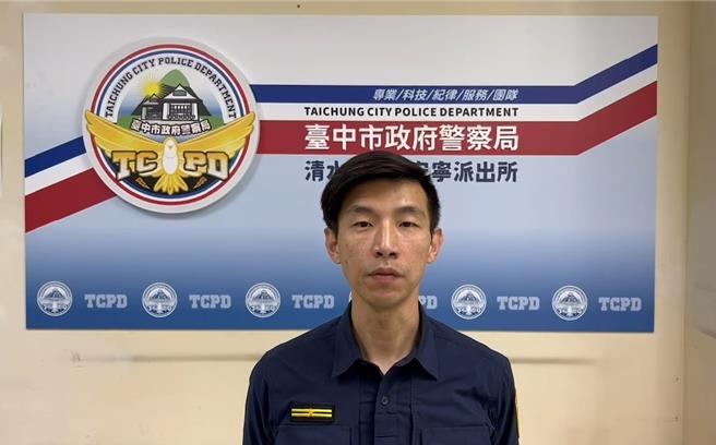 清水安寧派出所副所长洪启展指出，顏男于1月18日晚间7点喝完酒后，又到住家附近宫庙滋事，当场命令庙婆开抽屉要钱。（清水警分局提供／张妍溱台中传真）