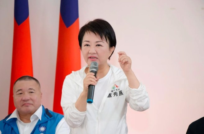 台中市長盧秀燕20日出席侯康台中競總感恩茶會。(國民黨台中市黨部提供)