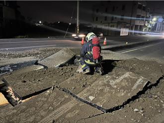 轟！加油站前柏油路炸裂 疑瓦斯公司壓力測試釀禍