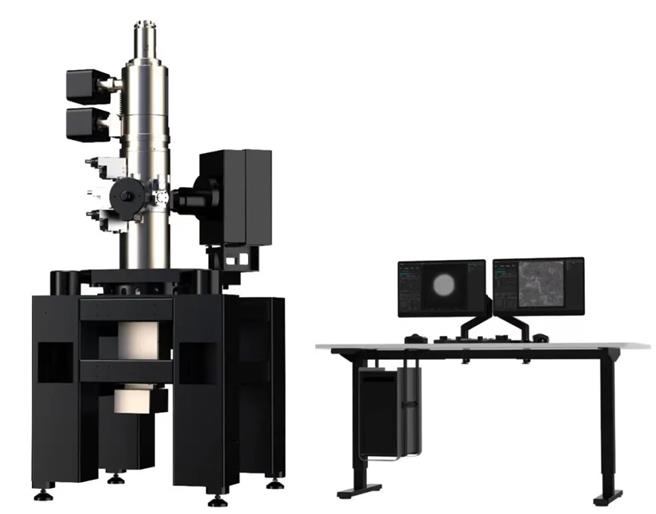 大陆首台国产商业场发射穿透式电子显微镜TH-F120，20日在广州正式发布。（翻摄自观察者网）