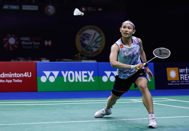 戴资颖专注回击来球。（Badminton Photo提供）