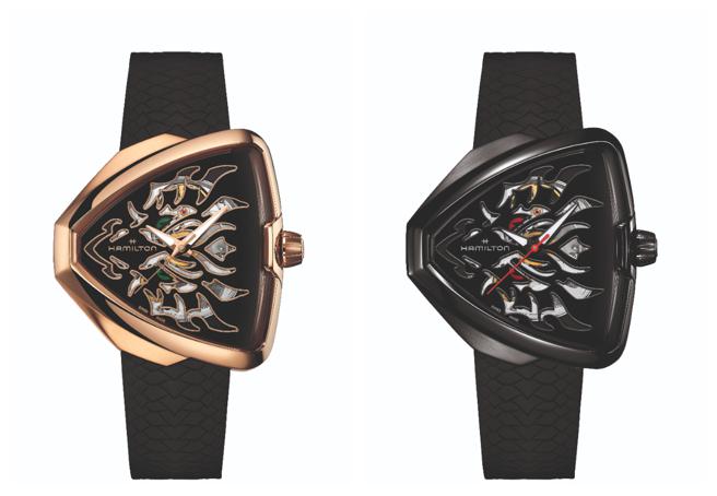 漢米爾頓在龍年推出兩款探險系列鏤空龍表，各6萬6500元。（Hamilton提供）