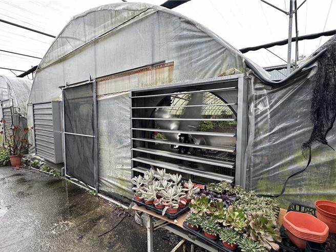 八德花卉以内循环风扇、智慧农业环控系统调节温度。（桃园市农业局提供／陈梦茹桃园传真）