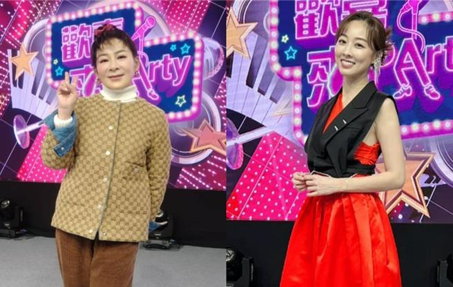 王彩樺（左）今在高雄錄製夏語心的新綜藝《歡喜來party》。（《歡喜來party》提供）