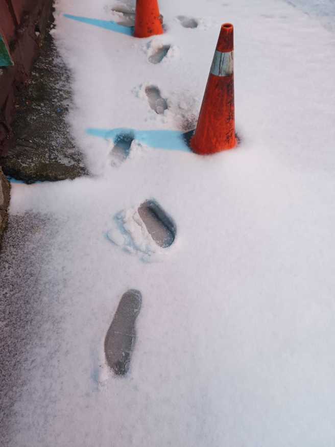 新竹县尖石乡下雪。（图／业者提供）