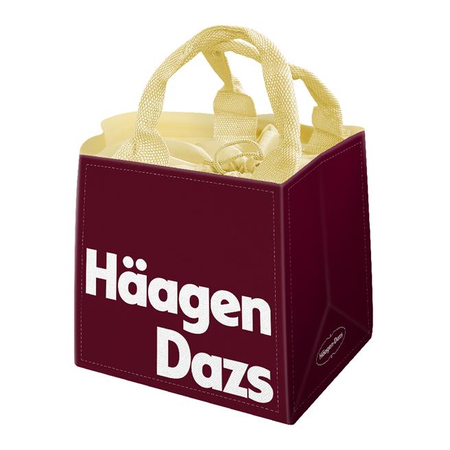 全家X哈根达斯线上「欢聚刮刮乐」有机会拿周边，包括「哈根达斯束口保冷袋」。（全家提供／朱世凯台北传真）