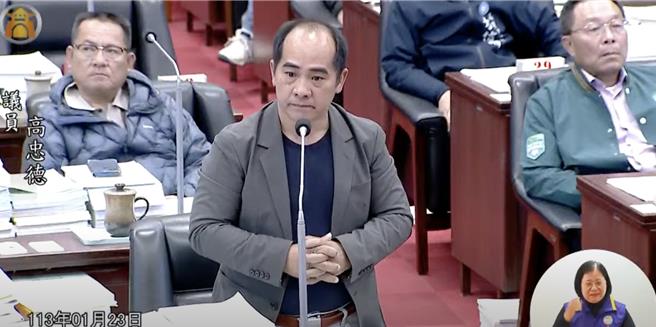 无党籍市议员高忠德指出，连续1周到今早已经11次流会，如果没有在3月底前完成预算审查，依照地方制度法规定，总预算就要交给行政院协商通过。（柯宗纬翻摄）