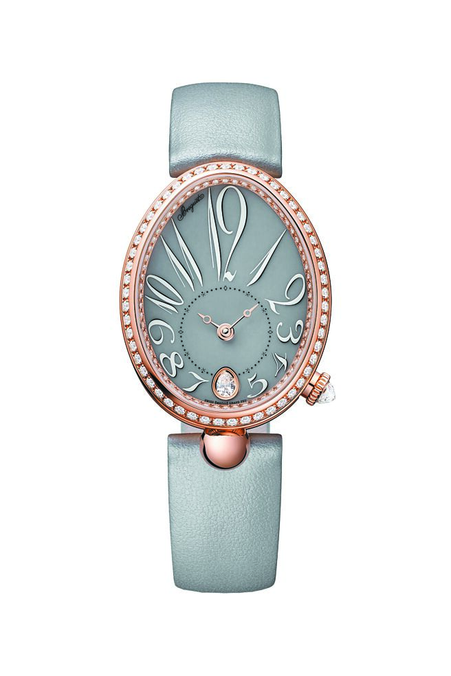 寶璣那不勒斯Reine de Naples 8918系列珠寶表，灰面款123萬6000元。（Breguet提供）
