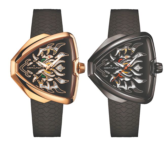 漢米爾頓在龍年推出兩款探險系列鏤空龍表，各6萬6500元。（Hamilton提供）