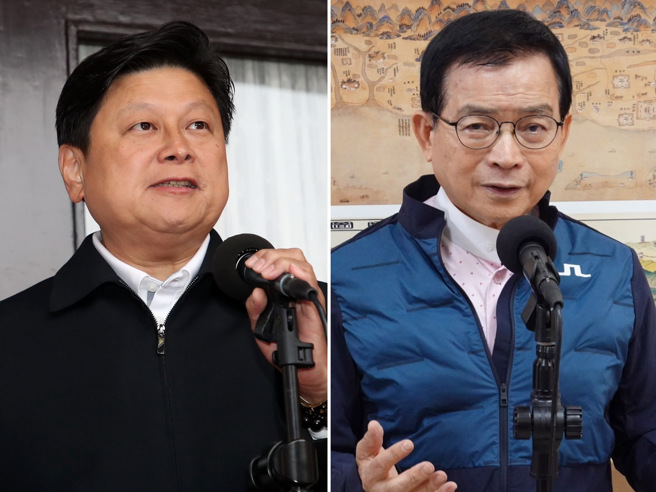 国民党立院党团总召将由立委傅昆萁（左）对上赖士葆（右）。（合成图，中时资料照）