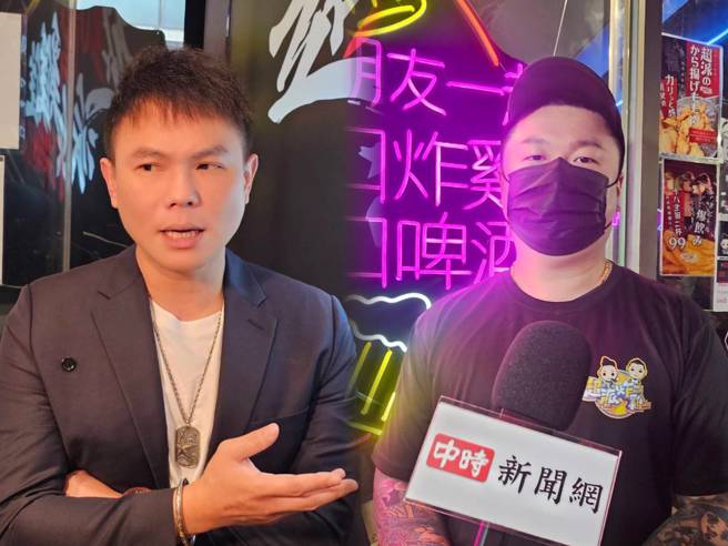 网红超哥(图左)殴Toyz案延烧，「超派炸鸡」西门店店长受访不忍烙狠话。(游定刚拍摄)