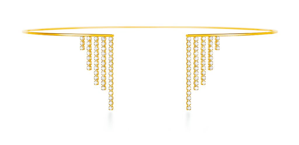 AHKAH chandelier grand頸鍊，鑽石1.1克拉，16萬1000元。（AHKAH提供）