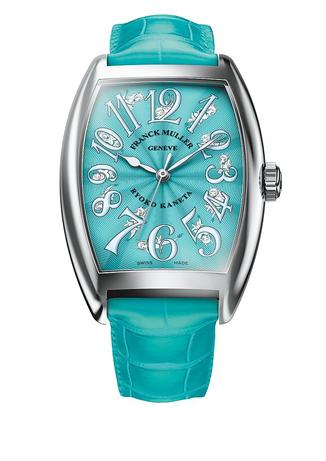 FRANCK MULLER的Cintree Curvex金田涼子龍年限量表，可愛小龍超萌，42萬8000元。（FRANCK MULLER提供）