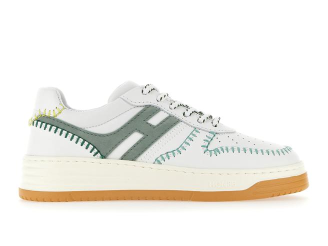 Hogan H630 薄荷粉綠縫線拼接休閒鞋，2萬1000元。 （HOGAN提供）