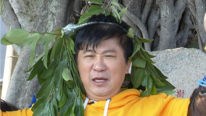 胡瓜扮成樹。（民視提供）