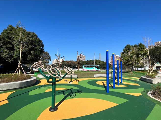 经过新工处整辟、绿美化后，该处成为林口公邻28邻里公园。（新北市工务局提供／吕健豪新北传真）