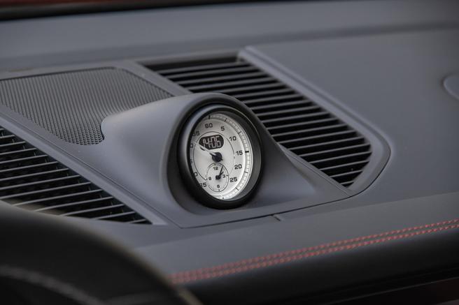 白色跑車計時套件碼錶/電子羅盤底色。（陳大任攝）