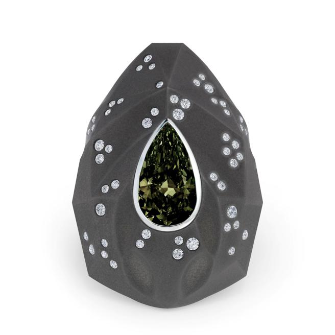 De Beers Forces of Nature系列犀牛戒指，950萬元。（De Beers提供）