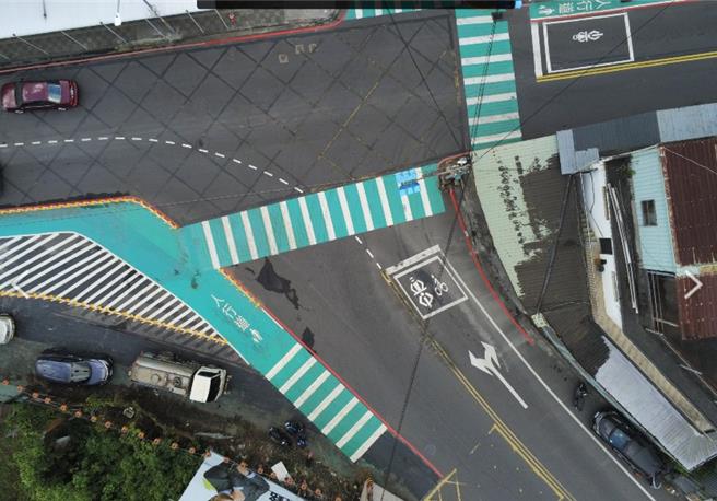 新北市交通局以各项路口改善工程提升行人交通安全。（新北市交通局提供／吕健豪新北传真）
