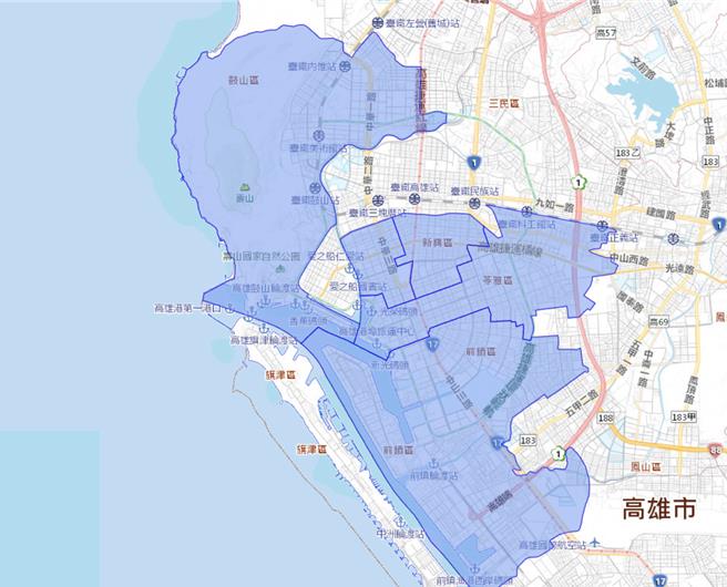 高雄市於29日晚間傳出大面積停水，共影響前鎮、鼓山等5區4萬5000戶民眾。（摘自台水七區處網頁／林瑞益高雄傳真）