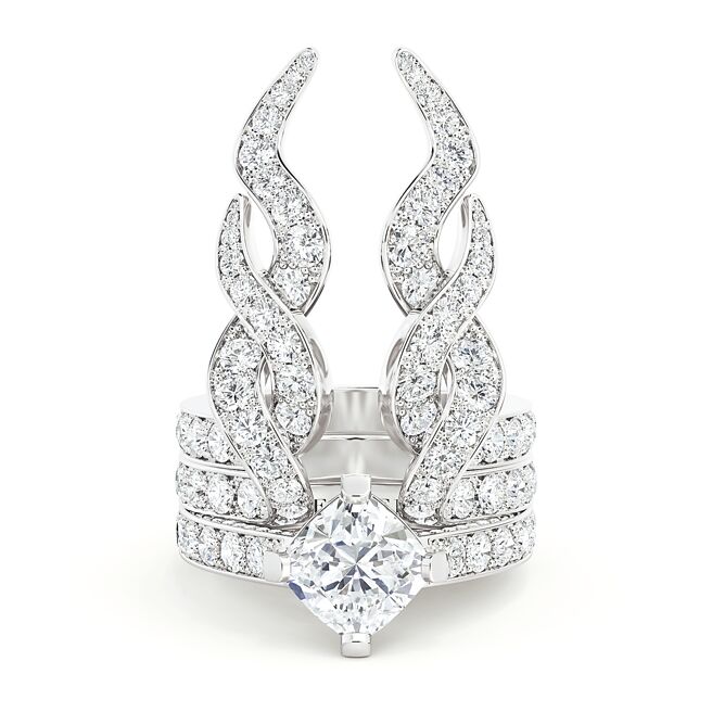 De Beers Forces of Nature系列大彎角羚戒指，409萬元。（De Beers提供）