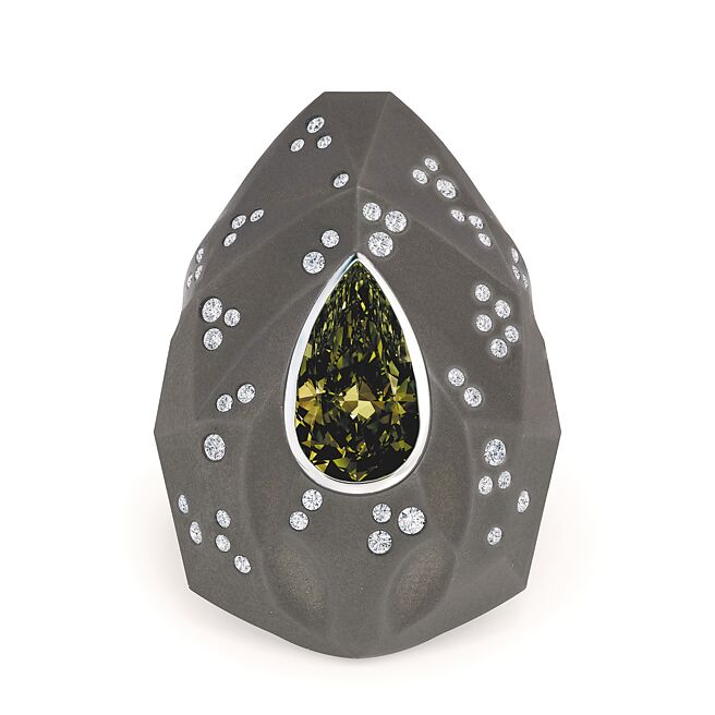 De Beers Forces of Nature系列犀牛戒指，950萬元。（De Beers提供）