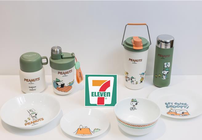 7-11同時精選infoThink康寧餐具等品牌推出史努比系列商品。（7-11提供／朱世凱台北傳真）