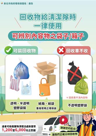 新北回收新規上路 4月起違者最重罰6000元