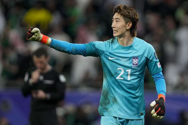 韓國2號門將趙賢祐。（美聯社）