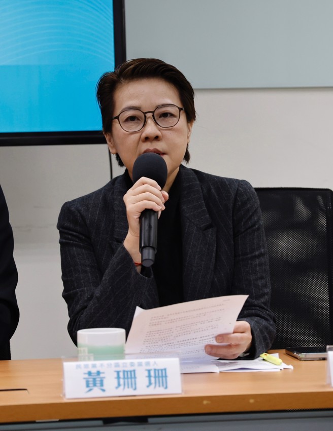 民眾党31日举行民眾党立法院党团记者会，公布在第一轮投票中，推出立法院院长候选人黄珊珊，并强调如果进入第二轮投票，民眾党立委将不参与投票。（陈信翰摄）