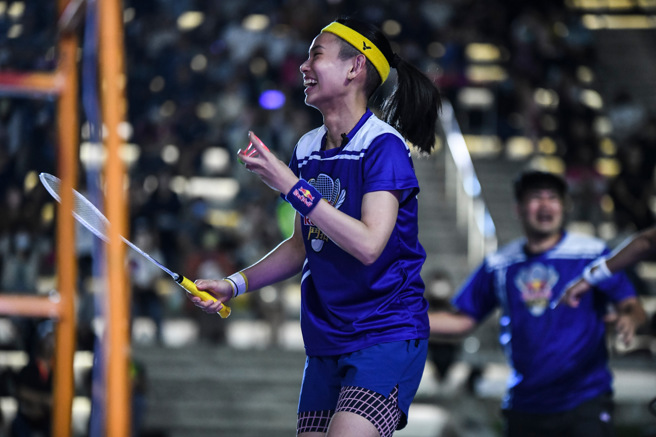 戴資穎再度參加Red Bull三對三鬥拍。（高雄市政府運動發展局提供）