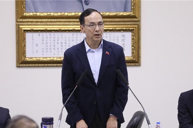 国民党主席朱立伦今在中常会上发表谈话。（文传会提供）