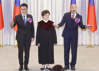 韓江配宣誓就職正副院長 韓國瑜：立法院不再是暴力的地方