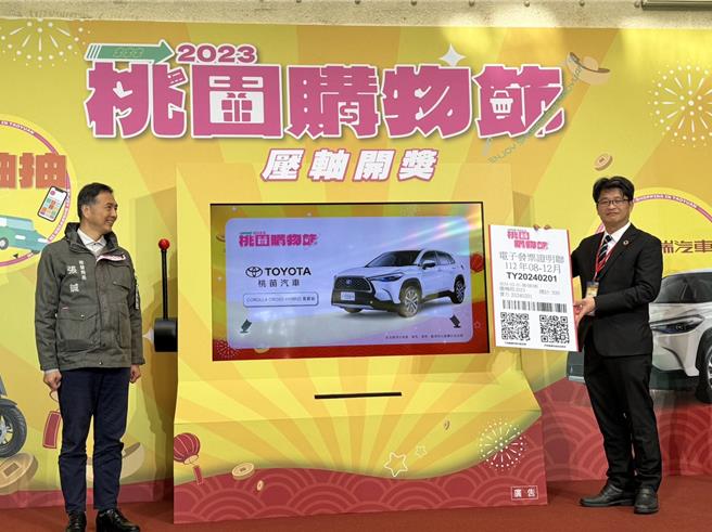 为期5个月的2023桃园购物节，总登录金额超过40亿，其中1万元以下的发票数高达6成，1日抽出6辆汽车等逾300项奖品。(蔡依珍摄)