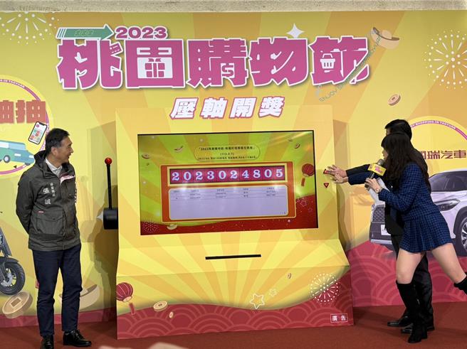 为期5个月的2023桃园购物节，总登录金额超过40亿，其中1万元以下的发票数高达6成，1日抽出6辆汽车等逾300项奖品。(蔡依珍摄)