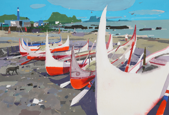 綦宗涵的水彩创作。(照片/玄奘大学提供)