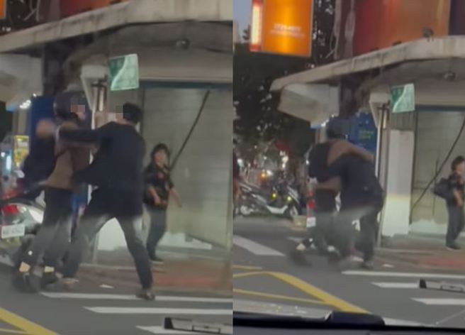 2男子昨(31)日下午5時50分許發生行車糾紛，2人從口角衝突演變成肢體衝突。（圖／翻攝自臉書爆廢1公社）