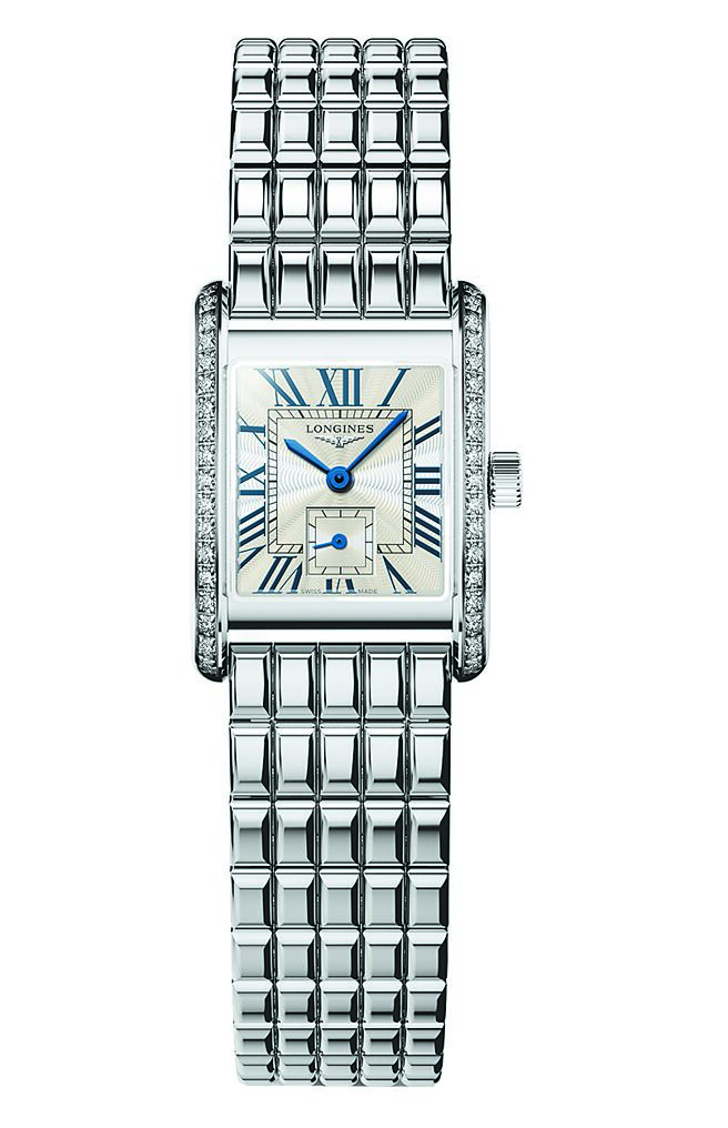 浪琴表MINI DOLCEVITA迷你多情系列不锈钢钻表，13万1300元。（Longines提供）