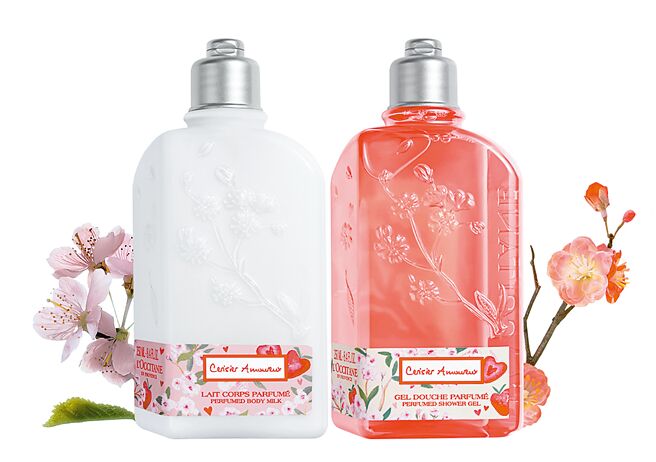 L’OCCITANE草莓櫻花美體組，售價1850元。（歐舒丹提供）