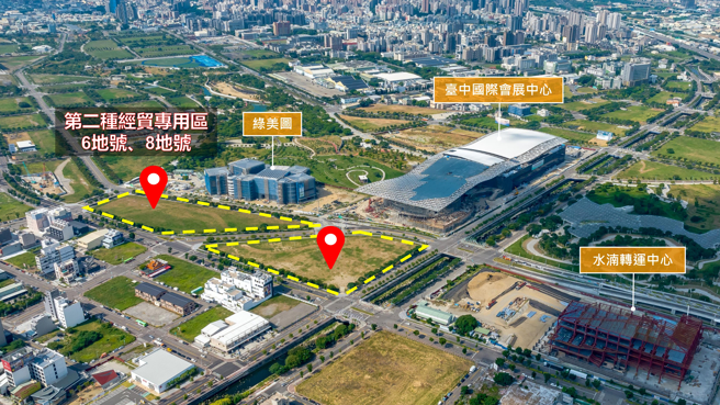 經貿段6、8地號即日起公告招商。圖/台中市政府提供

